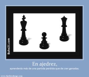 En ajedrez, aprenderás más de una partida perdida que de cien ganadas.